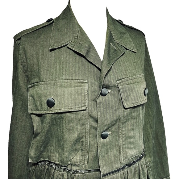 Harvey Faircloth Barneys NY Boho Military Jacket Size Small 100% Cotton - Picture 9 of 15